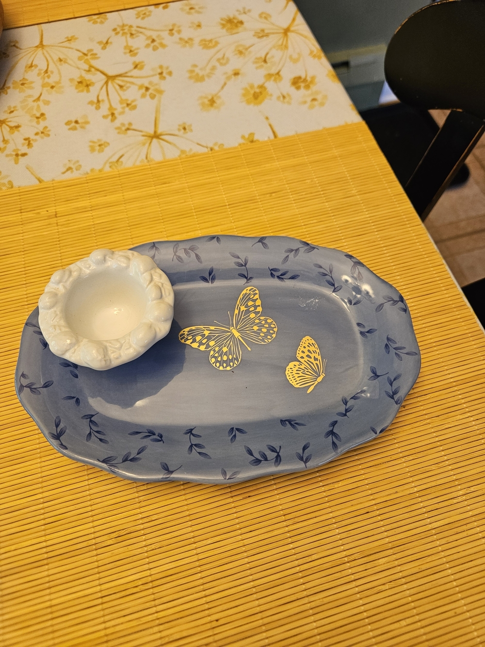 Pfaltzgraff Blue Glazed Ceramic Trinket Tray: Upcycled
